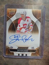 2025-26 Upper Deck Engrained Icons Auto Jim Peplinski #CA-IP Calgary Flames