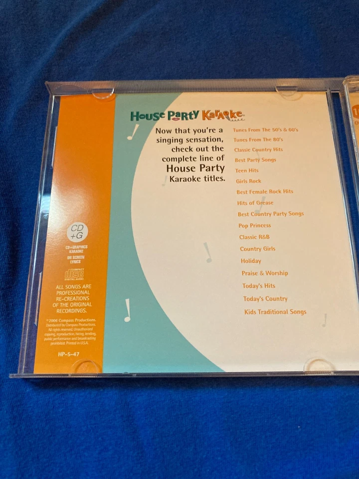 House Party Karaoke Teen Hits Volume 7 (CD+G, 2005, Compass Productions) - Image 3 of 4