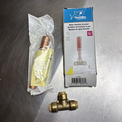 SharkBite Max 1/2 in Push-to-Connect Brass Residential Water Hammer Arrestor Tee