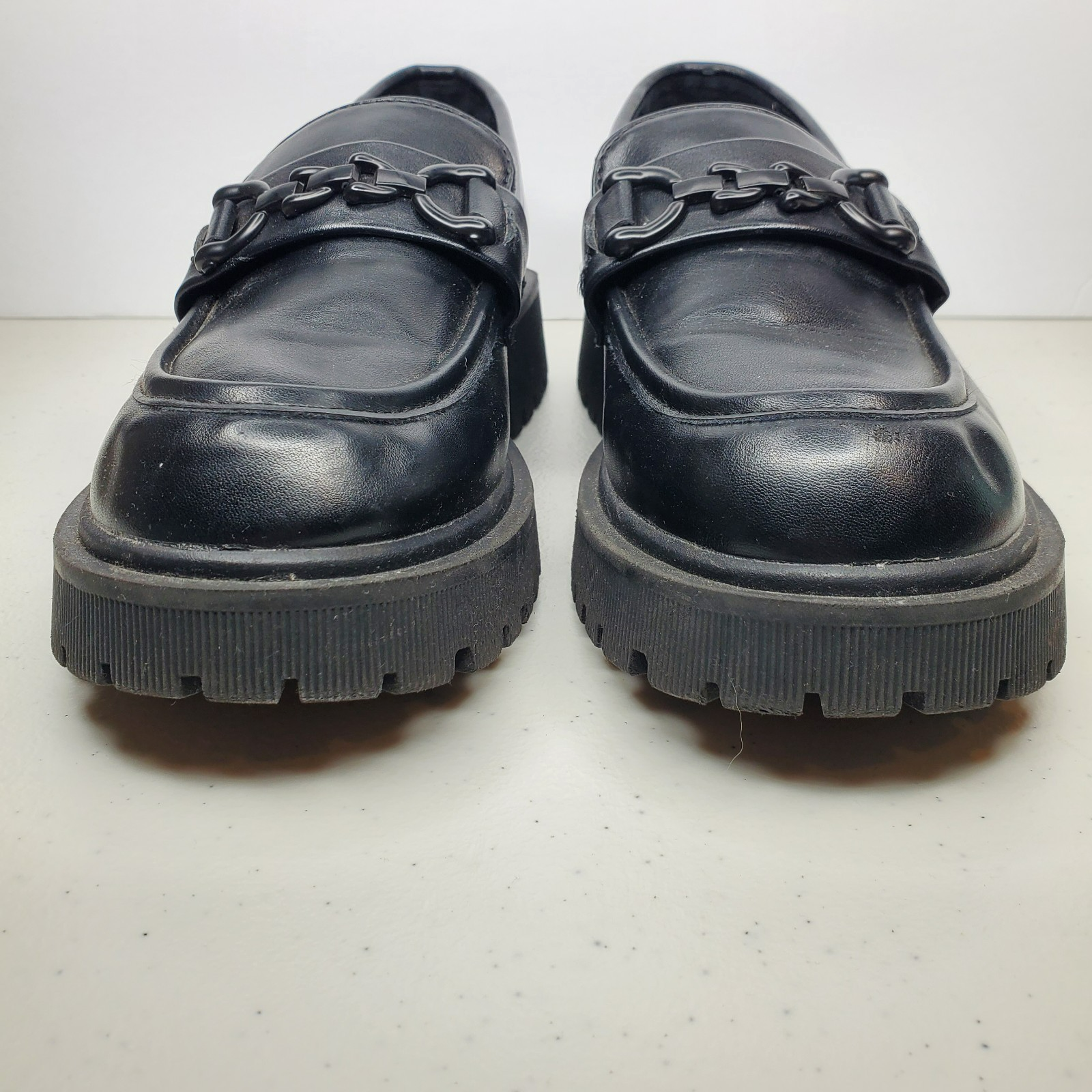 SAOLA MUDD Mocassini Donna Roey Chunky Platform Suola a Lug con Catena Nero Taglia 9 Y2K Gotico