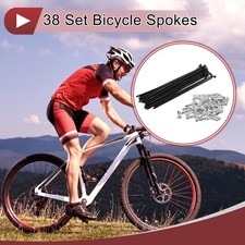 38 Set 14G Bicycle Spoke 105 mm 14G Bike Wheel Spoke Carbon Steel Black
