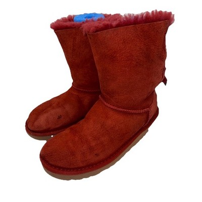 Size 4 - Women s UGG Australia Boots Bailey Bow Coral in Red color