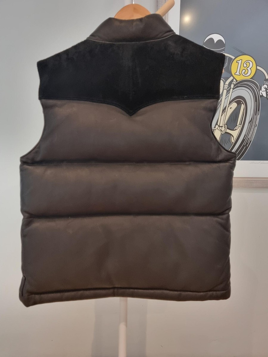 The Real Mccoy's Deerskin Down Vest Size 40 in Black | eBay