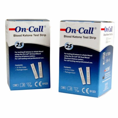 25 On Call Blood Ketone Test Strips