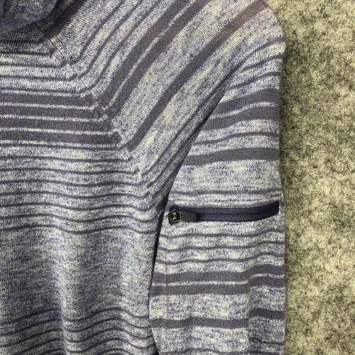 Athleta Top Women's Small Purple Knit Sweater Hood Striped 1/4 Zip Long Sleeve - Picture 5 of 14