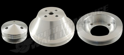 CAL CUSTOM V GROOVE ALUMINIUM PULLEY SET (SET A), SUITS FORD WINDSOR 1965-69 - Picture 2 of 2