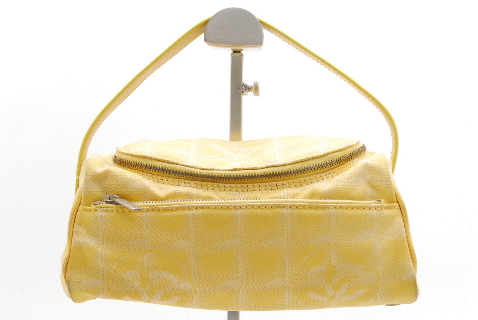 Chanel Yellow Nylon Vanity Pouch Travel Line Authentic Handbag