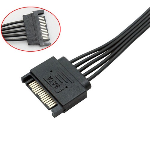 SATA Power Extension Hard Drive Cable 15 Pin 1 Male to 5 Female Splitter AdaptUI - Picture 4 of 10
