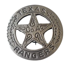 Replica Texas Rangers Peso Back Company A Pewter Badge Novelty Western Badge