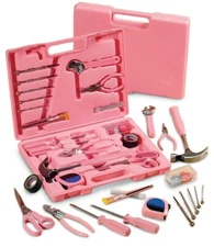 105 Piece SteelTec Ladies' Pink Hardware Tool Kit With Durable Carrying Case