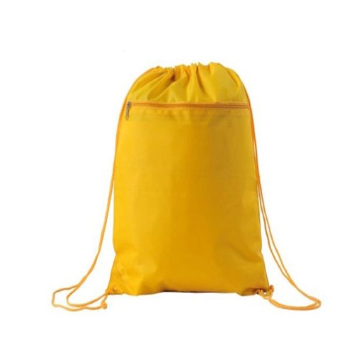Large Drawstrings Bag Backpack Rucksack Tote Sack Zippered School Travel 14x18" - Picture 16 of 17