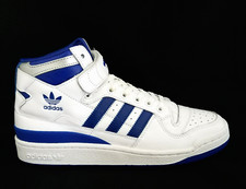 ADIDAS FORUM Mid Refined White Blue Leather Basketball Shoes Men's US 9 /42 2/3*