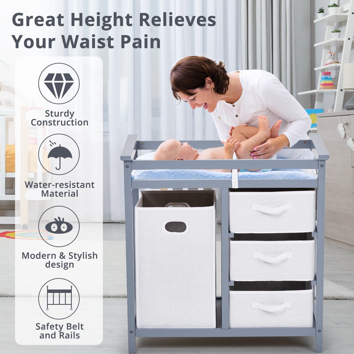 Diaper Changing Table Little Cuddles Changing Table With Storage