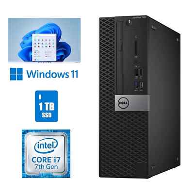Dell OptiPlex 7050 Core i7 Desktop Computer 16GB RAM 1TB SSD Wi-Fi Windows 11