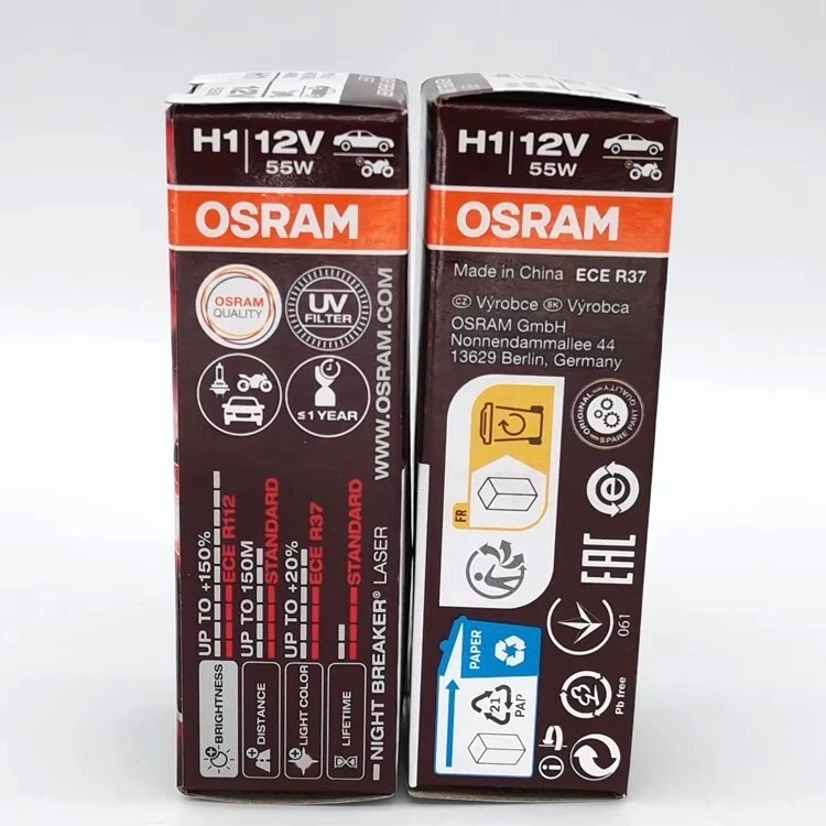 Osram Night Breaker LÁSER 64150NL 12V55W H1 +150% luz + 150m lámpara de luz de cabeza Foto 3 de 4