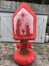 Gemmy 3.5 FT Airblown Inflatable Christmas Nativity Joy to the world PREOWNED