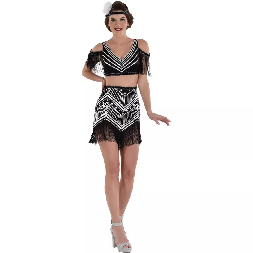 TRAJE TÚ MISMO Falda Top Aleta Transparente Disfraz Halloween Para Mujer XL (14-16) *NUEVO* Foto 2 de 4