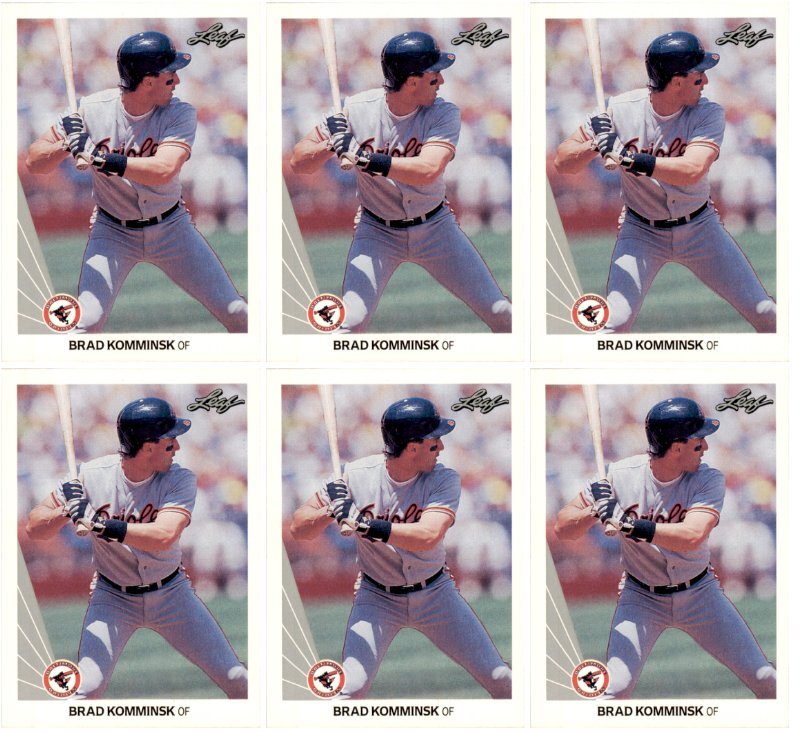 (6) 1990 Leaf #303 Brad Komminsk Baltimore Orioles Card Lot
