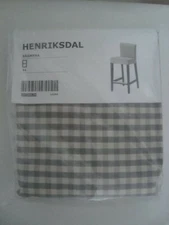 NEW IKEA HENRIKSDAL COVER Bar stool Slipcover Sagmyra Gray Check Grey 902.880.78