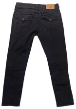 True Religion 36 X 31 Rocco Relaxed Skinny Men’s Black Denim Jeans Flap Pocket