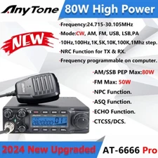 AnyTone AT-6666PRO 10Meter CBMobile Radiofor Truckers,80W Ham Mobile Transceiver