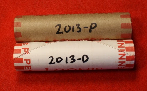 2013-P&D Lincoln Shield Cent Penny 2-50 Coin Rolls Uncirculated roll