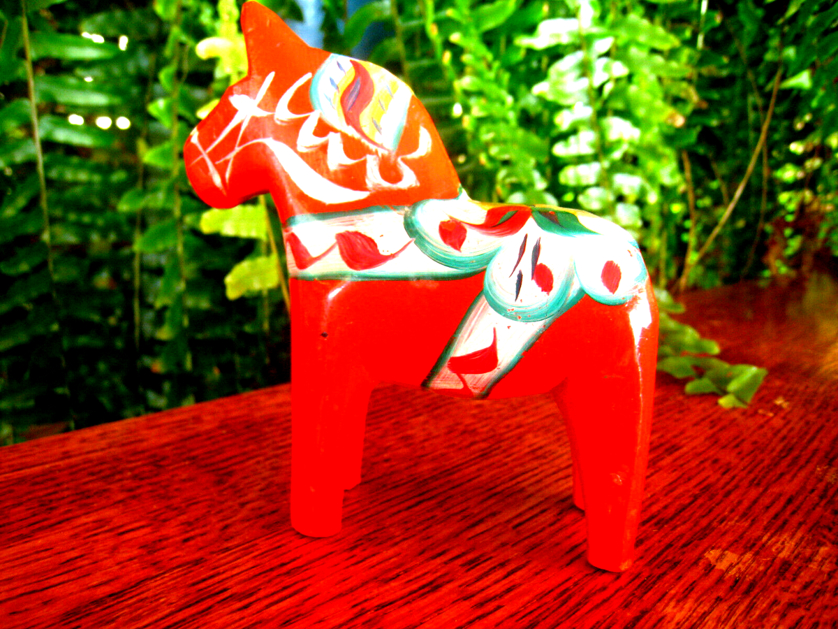 Nils Olsson Swedish Mini Hand Painted Wood Folk Art Dala Horse