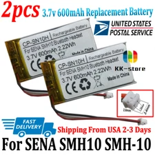 2pcs/lot 600mAh Rechargeable Battery for SENA SMH10 Motorcycle Bluetooth Headset