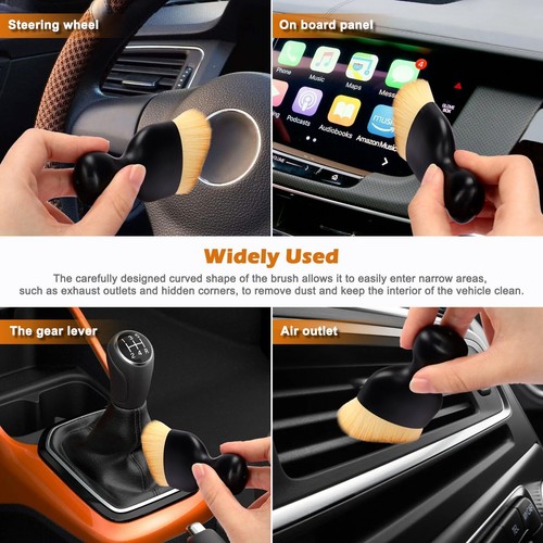 Auto Car Detailing Brush Set Car Interior Cleaning Kit Includes 3 Boar Hair Deta - Picture 4 of 8
