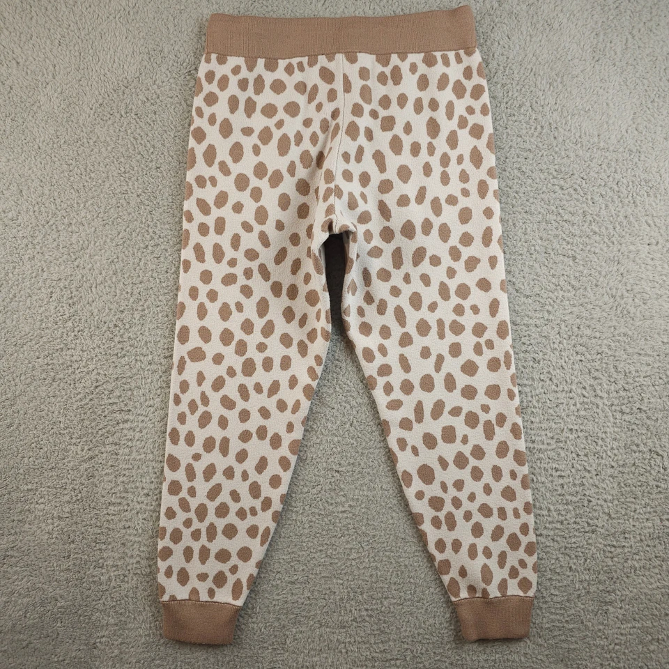 Pantalones Suéter Ann Taylor Para Mujer SP Petite Marrón Blanco Estampado Leopardo Jogger Crop Foto 2 de 4