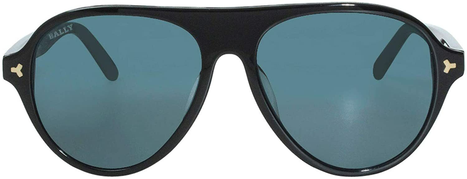 Солнцезащитные очки-авиаторы Bally BY0021-H 01N в черной пластиковой оправе 57-16-145 BY 0021H 42190₽
