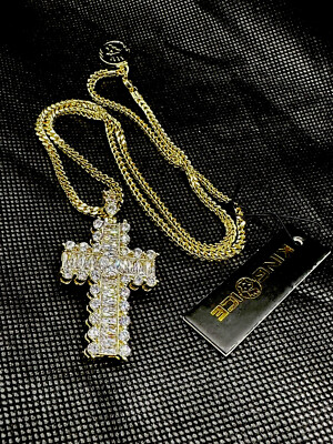 送料関税込【King Ice】CROSS OF COMMITMENT NECKLACE☆国内発♪ New KING ICE Icy Cross Pendant and 20” 2.5mm Gold Plated