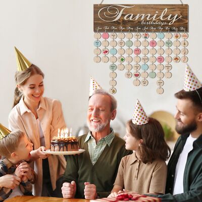 Familie Verjaardag Herinnering Kalender DIY Houten Muur Opknoping Board Kalender Board Plaque Handgemaakte Ambachtelijke Ornamenten Muur Opknoping
