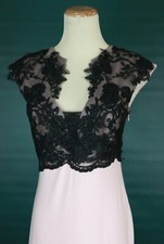 NWT $170 Black Pink Lace Prom Hailey Adrianna Long Gown Dress Size 6 Sleeveless