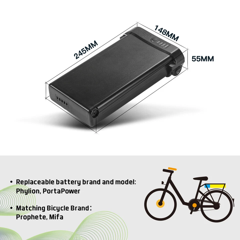24V10.4Ah E-Bike Batterie de Vélo Electrique avec Chargeur Pour 250W/350W Moteur - Photo 4/4