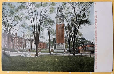 Providence Brown University Clock Tower Rhode Island Antique Postcard c1900