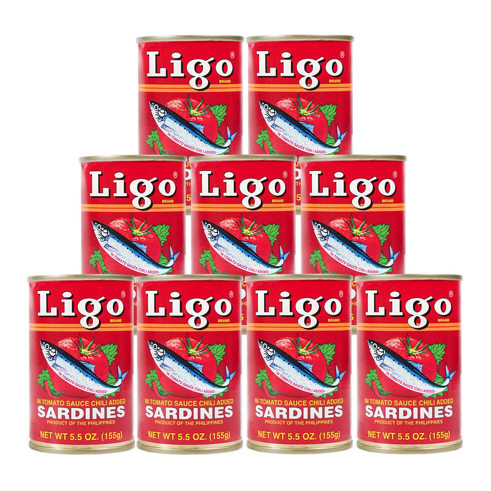 Ligo Sardinen in Tomatensauce mit Chili 9x155g Ligo Fisch Konservenfisch