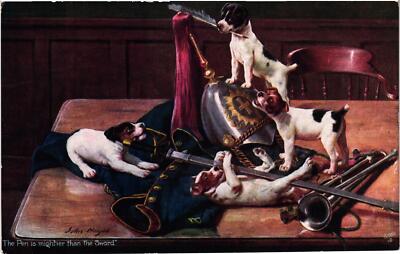 The Pen is mightier than the Sword, Every dog has his day, ca 30x20cm