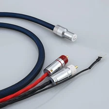 6N OCC Silver Shield RCA to 5Pin DIN Audio Phono Tonearm Wire w/ Ground Cord New