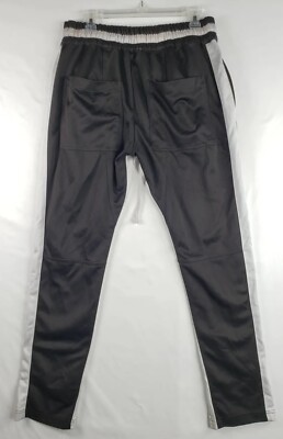 Crysp Denim Mens Sz XL Jogger Track Pants Elastic Waist Tie Black White  Trim | eBay
