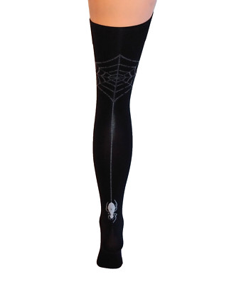 Schwarze Spinnennetz Nahtstrümpfe / halterlos. gothic spinnennetz. goth, halloween