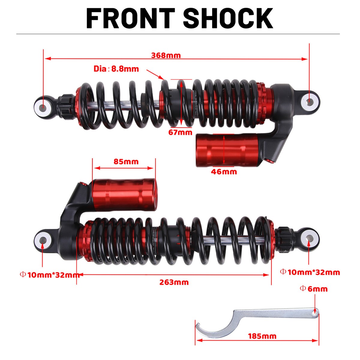 RED STAGE 4 PERFORMANCE FRONT SHOCKS ABSORBER SET FOR YAMAHA