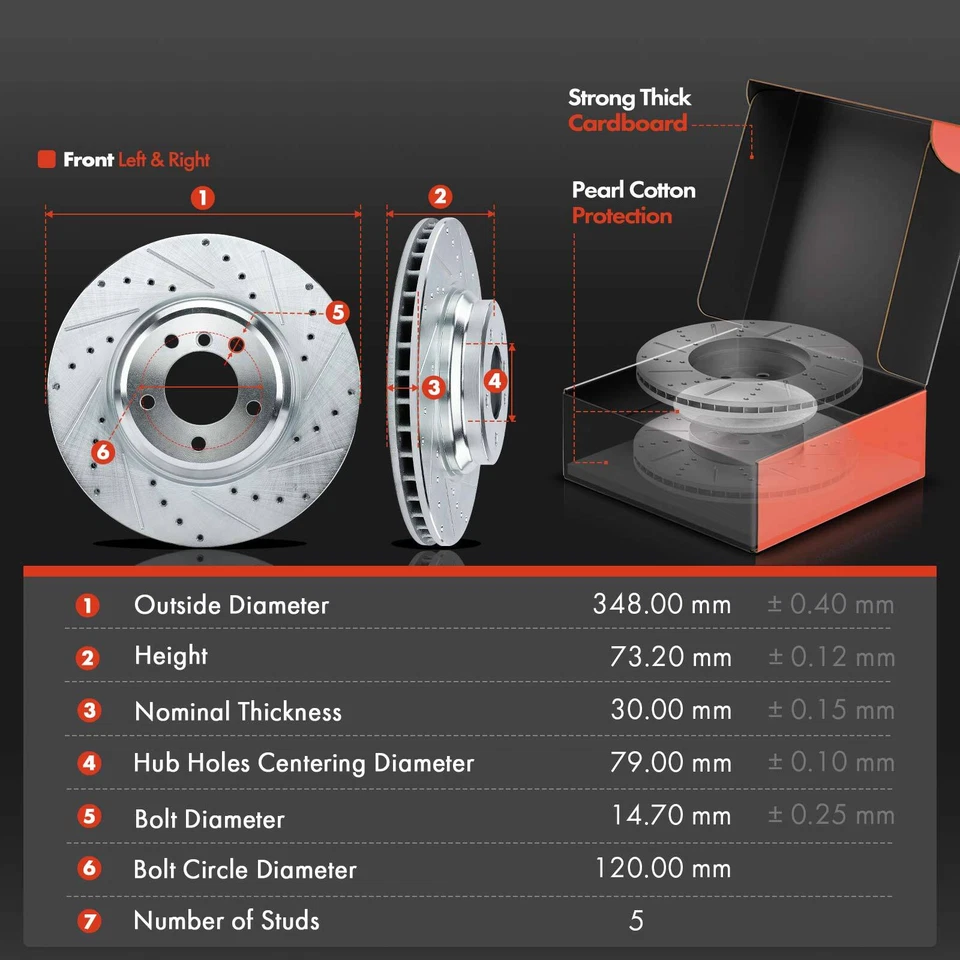 Rotores de freno perforados y pastillas de cerámica para BMW E92 335d 335i 335is delanteros y traseros Foto 3 de 4