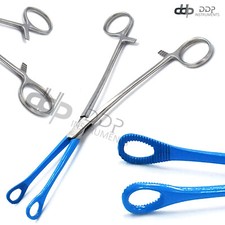 Mini Sponge Forceps 6" Body Piercing  Blue Coated Tip Surgical Instruments