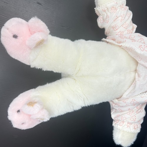 Gund Blanco Peluche Dos Zapatos Oso Felpa Rosa Conejito Zapatilla Pies Vestido Relleno 1985 - Imagen 14 de 20
