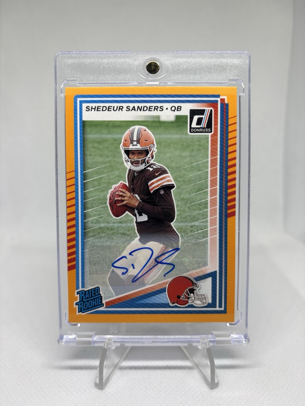 2025 Donruss Shedeur Sanders RC AUTO ORANGE Color Match Browns Rated Rookie #306