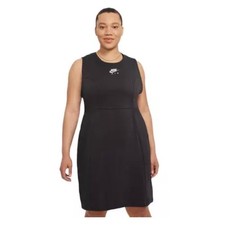 Nike Air Womens Sleeveless Dress Black Cotton Modal Athletic Sporty-XL