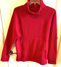 Athleta XL Pull Over Fleece Sweatshirt Mock Neck Exercise Warmer Jacket Pockets