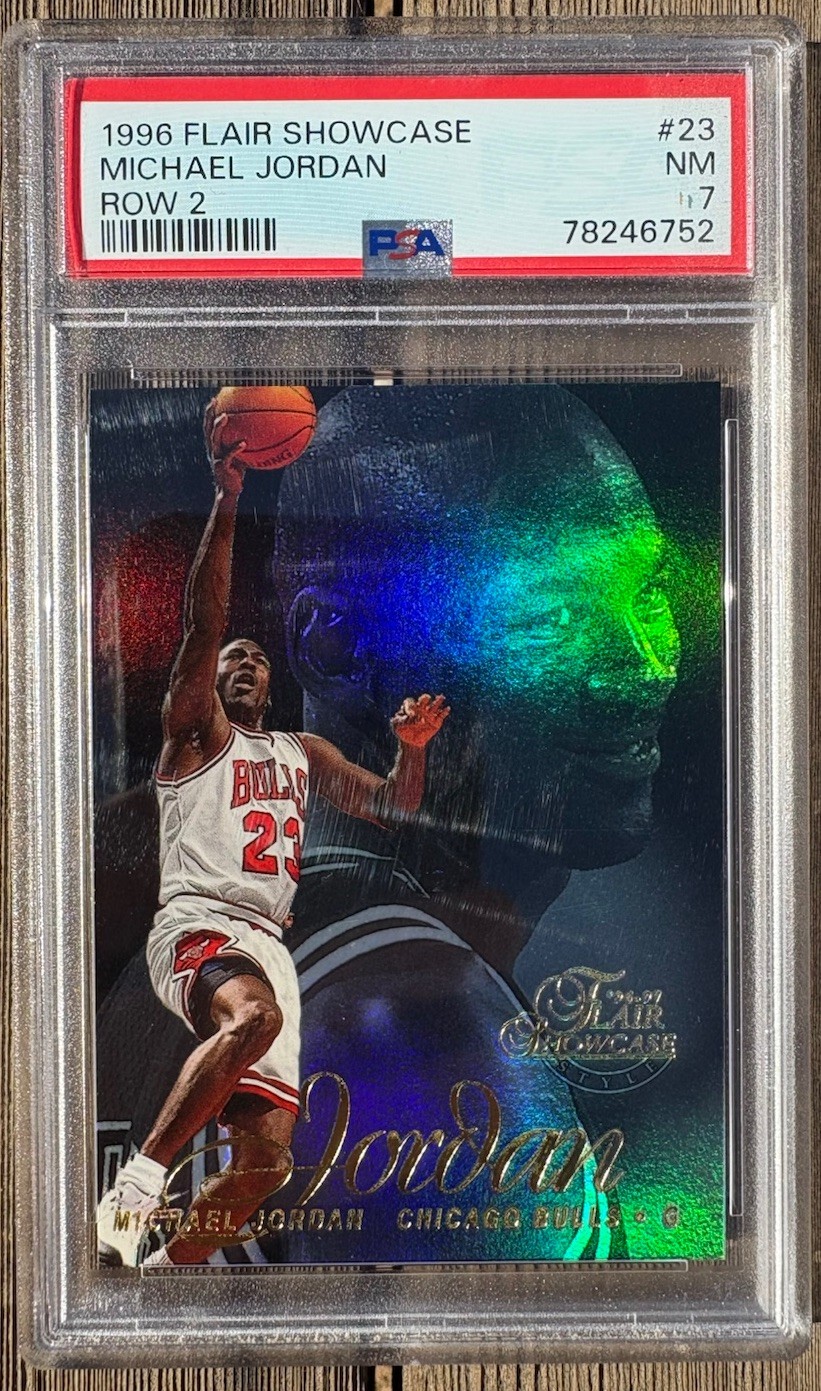 PSA 7 MICHAEL JORDAN 1996-97 FLAIR SHOWCASE ROW 2 #23
