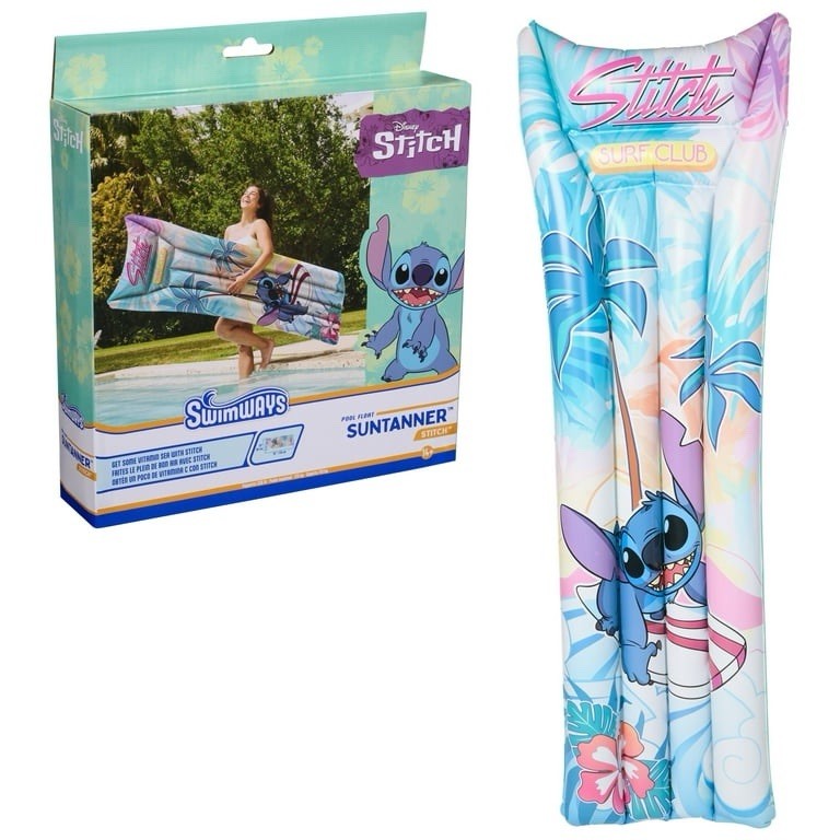 SwimWays Disney Stitch Suntanner Pool Float, for Adults and Teens Age 14 & up